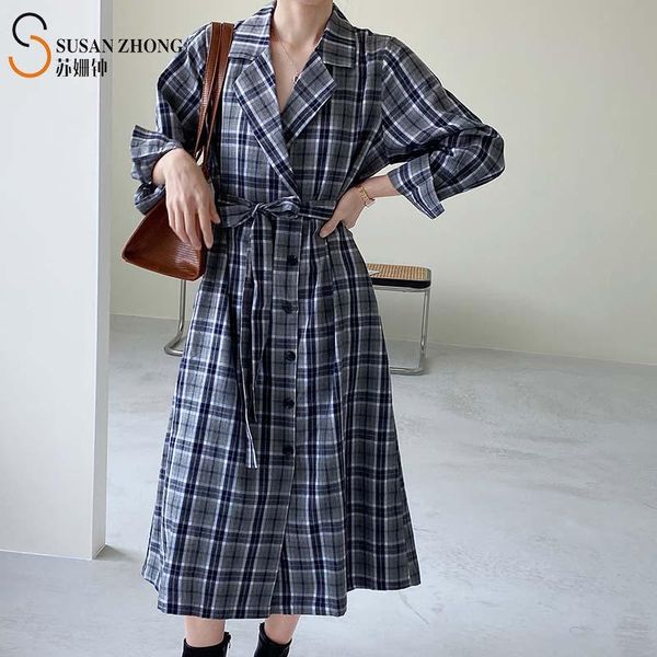 casual dresses women long shirt dress female one-piece check pattern notched collar button cuff single-breasted belt vintage autumn winter, Black;gray
casual dresses women long shirt dress female one-piece check pattern notched collar button cuff single-breasted belt vintage autumn winter, Black;gray