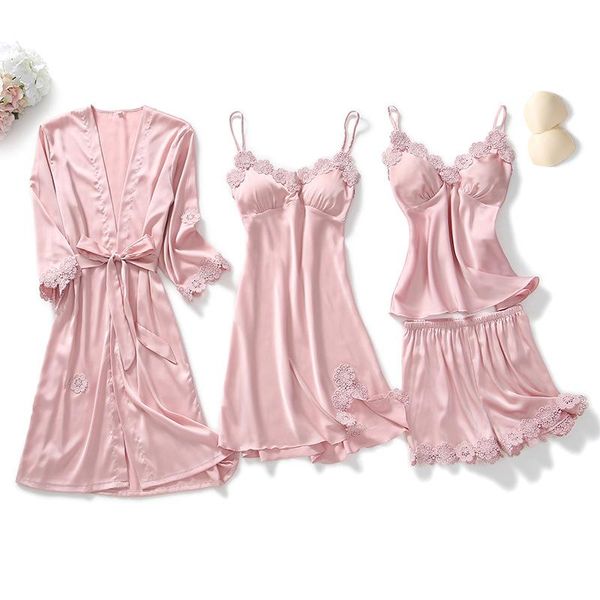 women's sleepwear 4 piece/set women nightgowns set robes satin nightwear erotic lingerie silk nighty bridesmaid sleepshirts, Black;red
women's sleepwear 4 piece/set women nightgowns set robes satin nightwear erotic lingerie silk nighty bridesmaid sleepshirts, Black;red