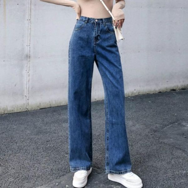 160 185 cm height tall women jean wide leg long pants mom high waisted female extended loose casual black denim, Blue
160 185 cm height tall women jean wide leg long pants mom high waisted female extended loose casual black denim, Blue