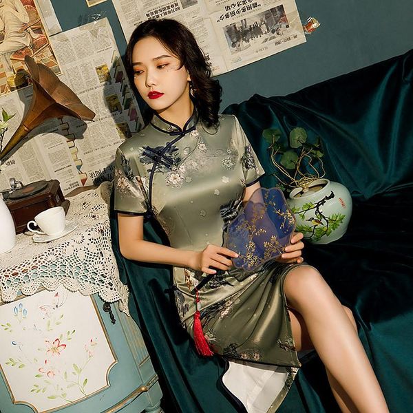 colors chinese printed rayon satin traditional wedding qipao woman elegant split dress female floral bodycon cheongsam ethnic clothing, Red
colors chinese printed rayon satin traditional wedding qipao woman elegant split dress female floral bodycon cheongsam ethnic clothing, Red