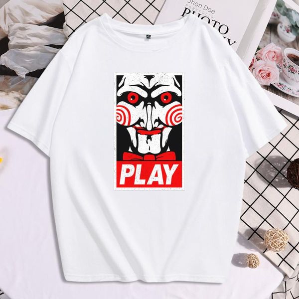 women's t-shirt play character abstract printing tee shirts casual style clothing vintage loose tees shirt short sleeved tshirts, White
women's t-shirt play character abstract printing tee shirts casual style clothing vintage loose tees shirt short sleeved tshirts, White