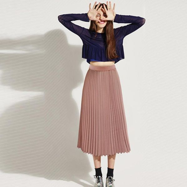 skirts women chiffon skirt summer thin solid pleated womens saias midi faldas vintage, Black
skirts women chiffon skirt summer thin solid pleated womens saias midi faldas vintage, Black