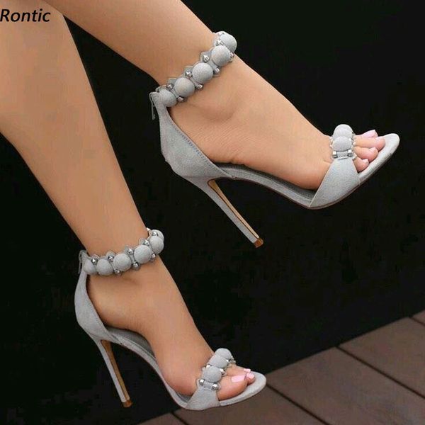 rontic handmade women ankle strap sandals faux sued beads stiletto heels open toe pretty grey casual shoes us size 5-20, Black
rontic handmade women ankle strap sandals faux sued beads stiletto heels open toe pretty grey casual shoes us size 5-20, Black