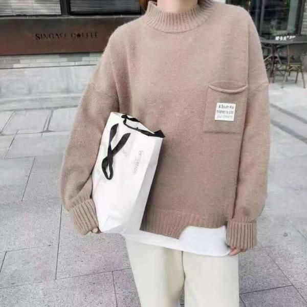 women's sweaters fall/winter korean trend knit sweater crew neck pullover, White;black
women's sweaters fall/winter korean trend knit sweater crew neck pullover, White;black