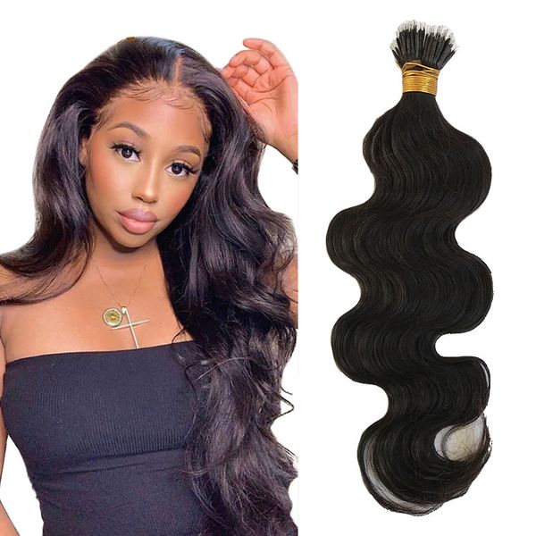 100 strands brazilia nano ring hair extensions body wave 100% remy hairs natural color can be dyed for women, Black
100 strands brazilia nano ring hair extensions body wave 100% remy hairs natural color can be dyed for women, Black