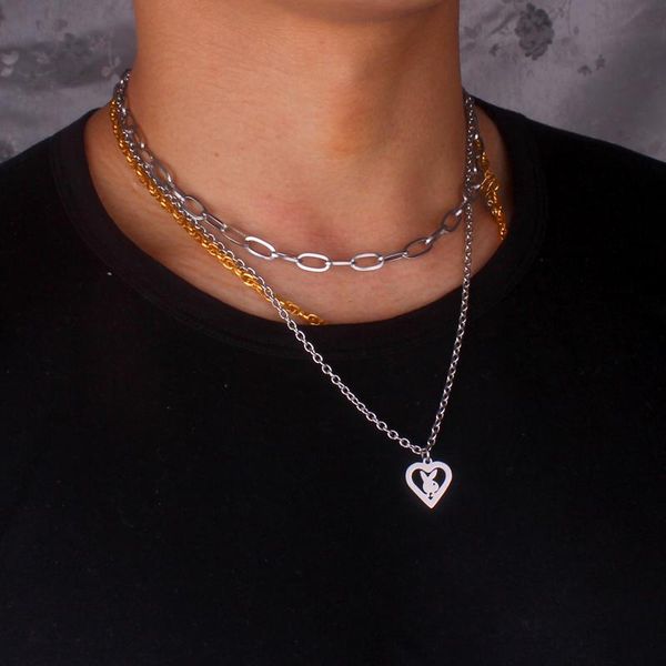 pendant necklaces 2021 stainless steel layered play boy choker necklace simple minimalist punk chain for women men goth jewelry, Silver
pendant necklaces 2021 stainless steel layered play boy choker necklace simple minimalist punk chain for women men goth jewelry, Silver