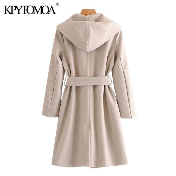 kpytomoa women fashion with belt woolen hooded coat vintage long sleeve side pockets female outerwear chic overcoat 201224, Black
kpytomoa women fashion with belt woolen hooded coat vintage long sleeve side pockets female outerwear chic overcoat 201224, Black