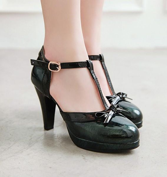 dress shoes pxelena 2021 spring summer ladies t strap stiletto high heels sandals women bowtie patent leather party 34-43, Black
dress shoes pxelena 2021 spring summer ladies t strap stiletto high heels sandals women bowtie patent leather party 34-43, Black
