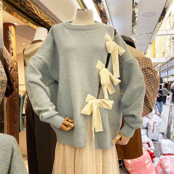 streetwear bow tie hollow out women's sweater autumn winter round neck long sleeve loose pullover female blue/khaki jumper 210426, White;black
streetwear bow tie hollow out women's sweater autumn winter round neck long sleeve loose pullover female blue/khaki jumper 210426, White;black