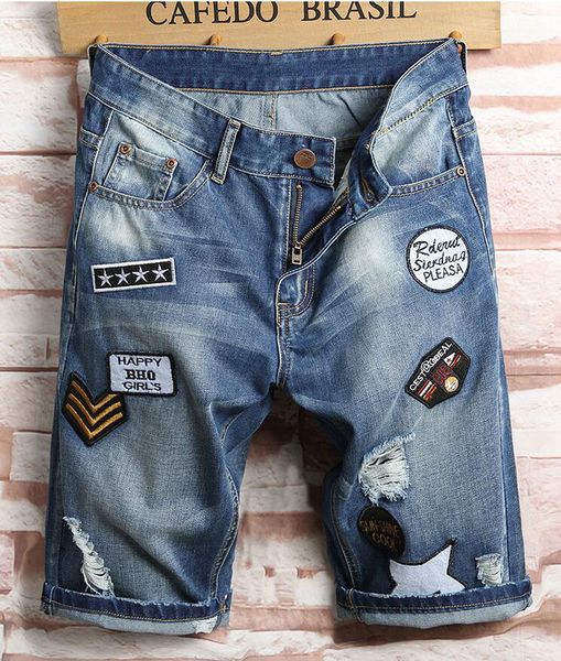 men designer ripped jeans badge stickers blue denim shorts mens summer stretchy slim fit distressed casual retro big size washed moto hole b
men designer ripped jeans badge stickers blue denim shorts mens summer stretchy slim fit distressed casual retro big size washed moto hole b