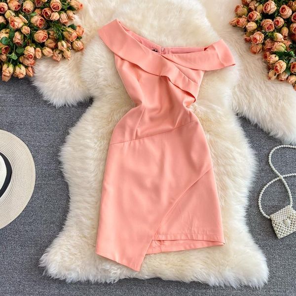 casual dresses light luxury design girl pink dress fashion one shoulder off the irregular ladies celebrity bodycon short, Black;gray
casual dresses light luxury design girl pink dress fashion one shoulder off the irregular ladies celebrity bodycon short, Black;gray