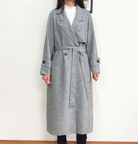 women's wool & blends 2021 spring and autumn fashion temperament korean coat long windbreaker loose, Black
women's wool & blends 2021 spring and autumn fashion temperament korean coat long windbreaker loose, Black