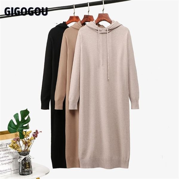 gigogou hooded women sweater dress casual loose long sleeve knitted straight autumn winter thick warm tunic es robe f 211119, Black;gray
gigogou hooded women sweater dress casual loose long sleeve knitted straight autumn winter thick warm tunic es robe f 211119, Black;gray