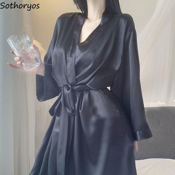 women's sleepwear women solid robes summer thin breathable loose lace-up simple calf length female elegant bathrobes long sleeve kimono, Black;red
women's sleepwear women solid robes summer thin breathable loose lace-up simple calf length female elegant bathrobes long sleeve kimono, Black;red