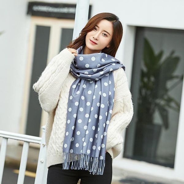 scarves korean version double-sided polka dot printing cashmere scarf female autumn and winter dual-use student warm shawl luxury 2021, Blue;gray
scarves korean version double-sided polka dot printing cashmere scarf female autumn and winter dual-use student warm shawl luxury 2021, Blue;gray