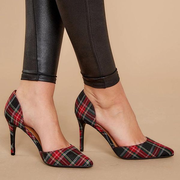 dress shoes wedding british pattern high heels thin shallow pointed toes party office pumps, Black
dress shoes wedding british pattern high heels thin shallow pointed toes party office pumps, Black