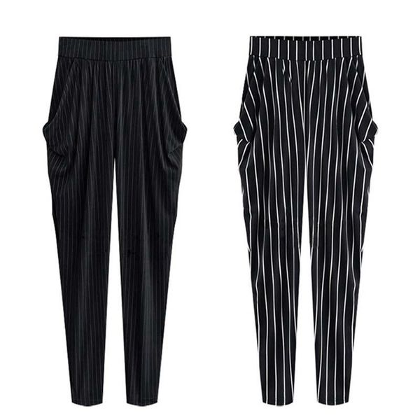 women's pants & capris large size harem 4xl-8xl hips 138cm thin section loose black stripes high waist casual nine-point, Black;white
women's pants & capris large size harem 4xl-8xl hips 138cm thin section loose black stripes high waist casual nine-point, Black;white