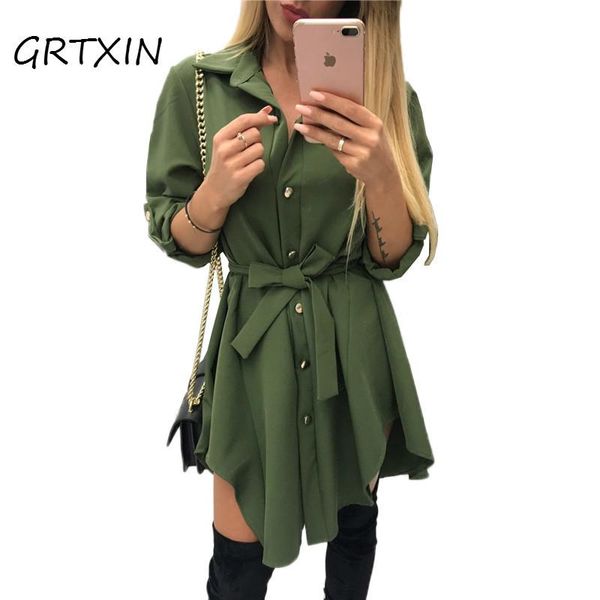 casual dresses irregular tie waist shirt dress women spring wrap long sleeve turn down collar army green red short mini sundresses, Black;gray
casual dresses irregular tie waist shirt dress women spring wrap long sleeve turn down collar army green red short mini sundresses, Black;gray