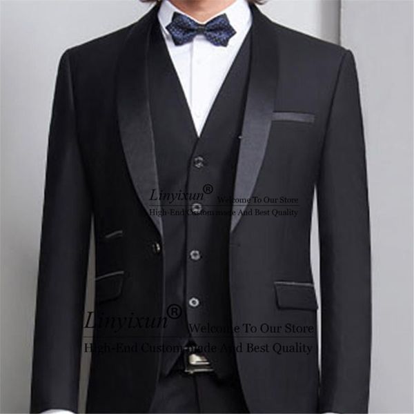 men's suits & blazers classic black groom tuxedo for wedding prom men 3 piece formal slim fit ceremony terno masculino vest jacket pant, White;black
men's suits & blazers classic black groom tuxedo for wedding prom men 3 piece formal slim fit ceremony terno masculino vest jacket pant, White;black