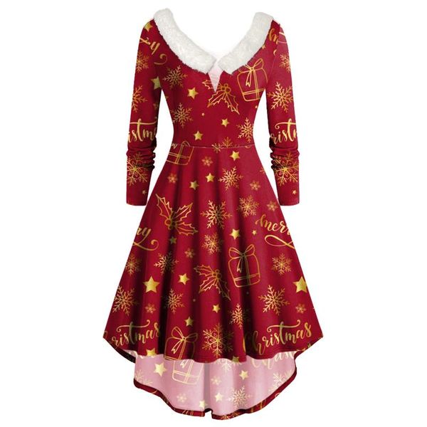 casual dresses year christmas dress women xmas santa star snowflake costume long sleeve v collar vestidos fashion plush warm party, Black;gray
casual dresses year christmas dress women xmas santa star snowflake costume long sleeve v collar vestidos fashion plush warm party, Black;gray