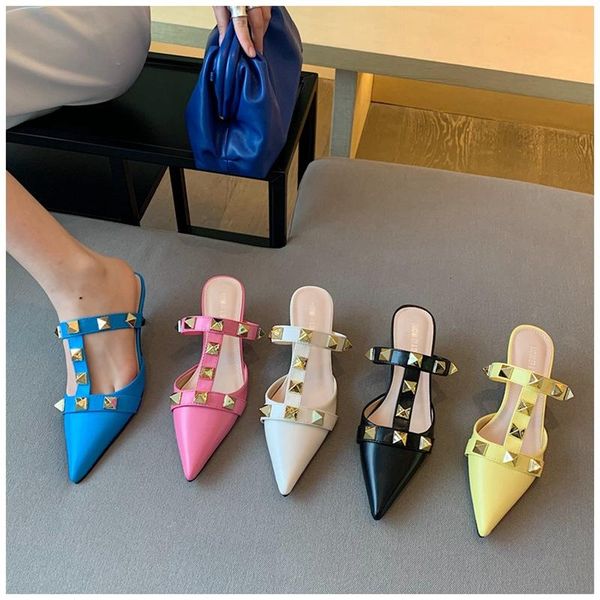 bailamos 2021 spring women slipper brand rivet ladies sandal slip on pointed toe mules shoes thin low heel casual slides slippers, Black
bailamos 2021 spring women slipper brand rivet ladies sandal slip on pointed toe mules shoes thin low heel casual slides slippers, Black