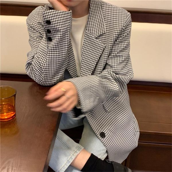 women's suits & blazers 2021 autumn plaid office lady streetwear vintage jackets casual retro all match femme coats ol women loose, White;black
women's suits & blazers 2021 autumn plaid office lady streetwear vintage jackets casual retro all match femme coats ol women loose, White;black