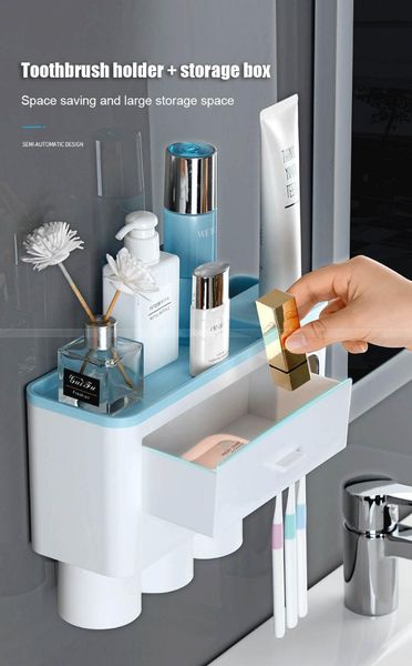 bath accessory set magnetic adsorption inverted toothbrush holder automatic toothpaste squeezer dispenser rack bathroom accessories
bath accessory set magnetic adsorption inverted toothbrush holder automatic toothpaste squeezer dispenser rack bathroom accessories