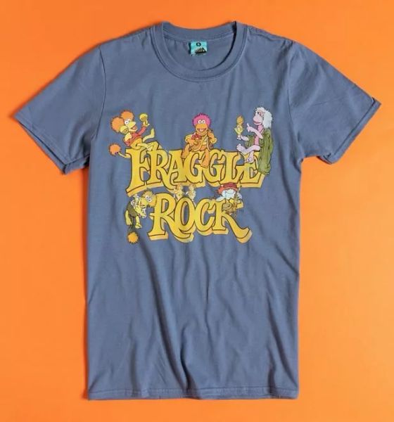 official men's fraggle rock indigo blue t-shirt, White;black