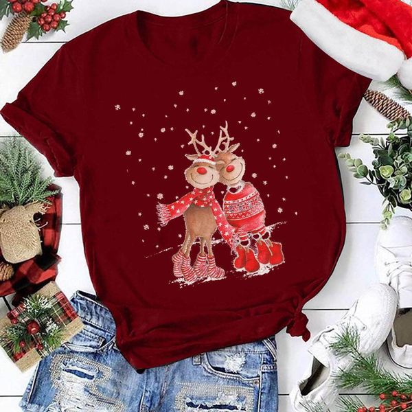 women's t-shirt 3# kawaii t-shirts casual xmas printing short sleeve festival o-neck elegant oversized lovely top, White
women's t-shirt 3# kawaii t-shirts casual xmas printing short sleeve festival o-neck elegant oversized lovely top, White