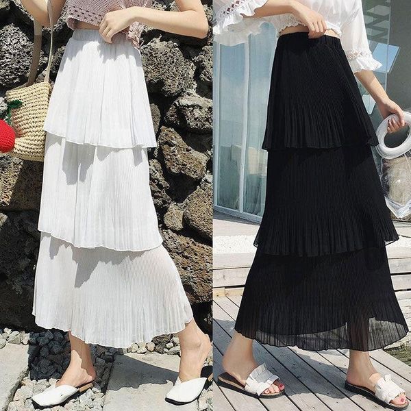 skirts 2021 summer fashion womens chiffon white black pleated skirt vintage high waist solid long casual female
skirts 2021 summer fashion womens chiffon white black pleated skirt vintage high waist solid long casual female
