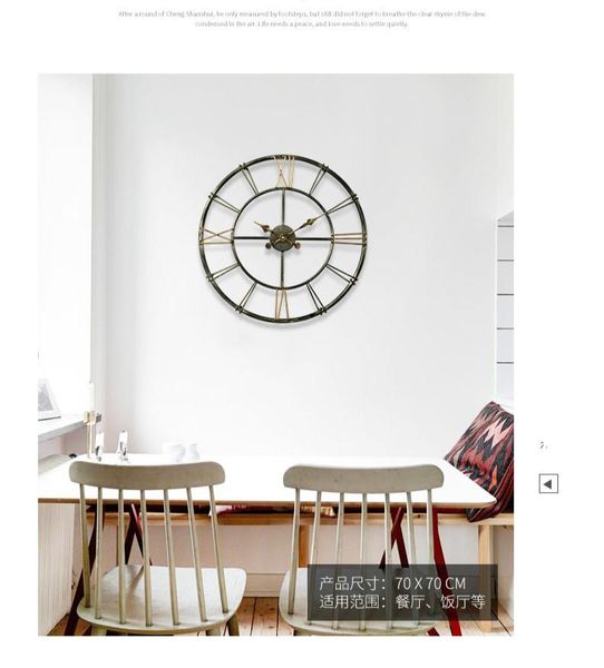 wall clock nordic large clocks living room decoration round home art luxury big hanging watch silent