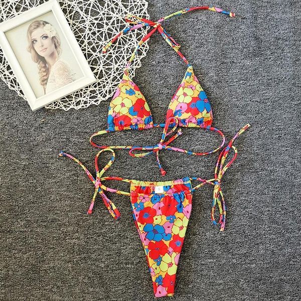 women's swimwear jyojyo micro bikini set 2021 floral print swimsuit women mini biquini string triangle woman 2 piece bathing suit, White;black
women's swimwear jyojyo micro bikini set 2021 floral print swimsuit women mini biquini string triangle woman 2 piece bathing suit, White;black