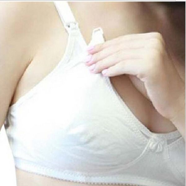 maternity intimates comfortable cotton bra nursing feeding for pregnant women soft underwear wire free, White