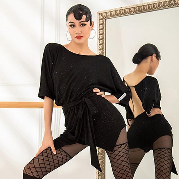 stage wear loose black latin practice dresses for women backless dance dress rumba samba modern dancing clothes tango bl7022, Black;red
stage wear loose black latin practice dresses for women backless dance dress rumba samba modern dancing clothes tango bl7022, Black;red