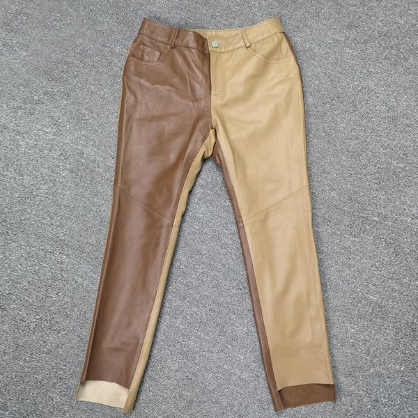 women's pants & capris real leather great quality hit color genuine sheep female was thin soft with pockets wy288, Black;white
women's pants & capris real leather great quality hit color genuine sheep female was thin soft with pockets wy288, Black;white