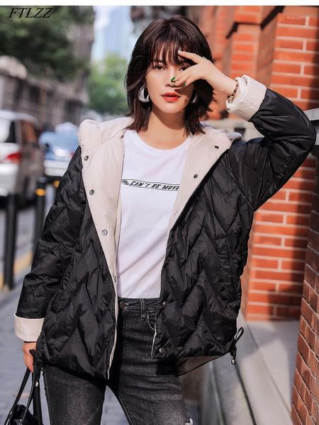 women's down & parkas ftlzz 2021 winter women striped knitted hooded duck loose jacket wrinkled waist casual fashion coat pink outwear, Black
women's down & parkas ftlzz 2021 winter women striped knitted hooded duck loose jacket wrinkled waist casual fashion coat pink outwear, Black