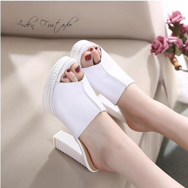 slippers arden furtado summer fashion women's shoes chunky heels concise elegant leather platform slides, Black
slippers arden furtado summer fashion women's shoes chunky heels concise elegant leather platform slides, Black