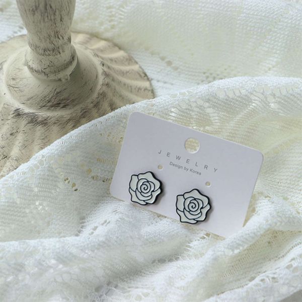 silver needle niche design relief white rose small fragrance camellia earrings women's jewelry, Black
silver needle niche design relief white rose small fragrance camellia earrings women's jewelry, Black