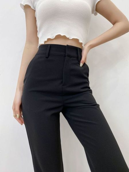 2021 summer new women's fashion wear with thin high waist front split solid color casual pants, Black;white
2021 summer new women's fashion wear with thin high waist front split solid color casual pants, Black;white