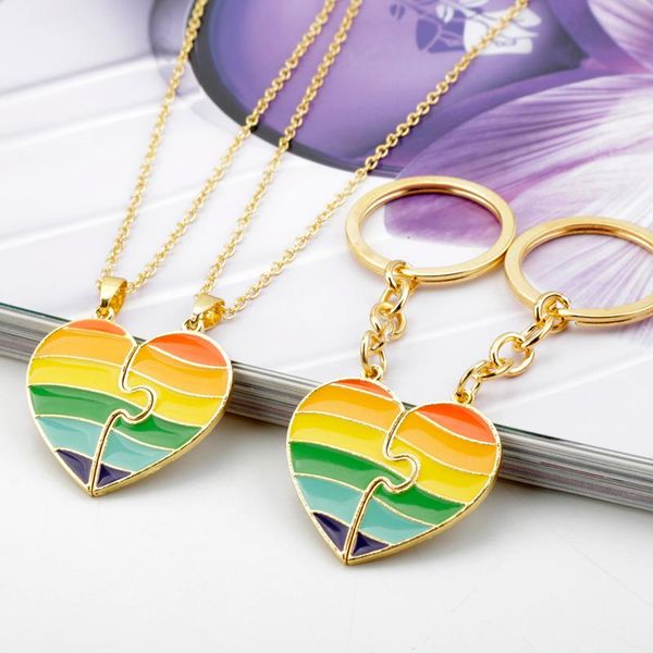 pendant necklaces pride rainbow heart necklace interenamel keychain cute gay badge denim jackets jewelry for kids women, Silver
pendant necklaces pride rainbow heart necklace interenamel keychain cute gay badge denim jackets jewelry for kids women, Silver