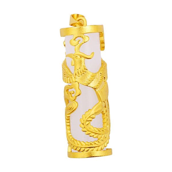 pendant necklaces chinese fashion imitation hetian jade dragon phoenix column men and women necklace jewelry without chain, Silver
pendant necklaces chinese fashion imitation hetian jade dragon phoenix column men and women necklace jewelry without chain, Silver