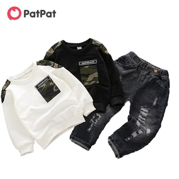 arrival spring and autumn 2-piece baby toddler boy camouflage patchwork long-sleeve pullover denim pants set 210528, White
arrival spring and autumn 2-piece baby toddler boy camouflage patchwork long-sleeve pullover denim pants set 210528, White