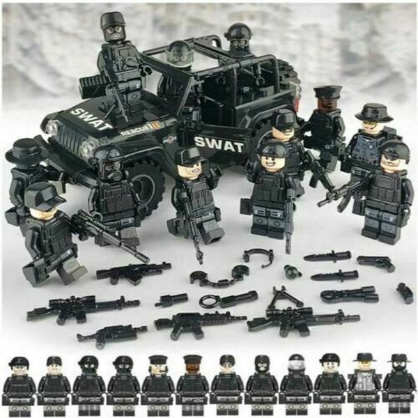 children toys military special forces soldiers bricks figures car guns weapons compatible armed swat building blocks kids gifts
children toys military special forces soldiers bricks figures car guns weapons compatible armed swat building blocks kids gifts