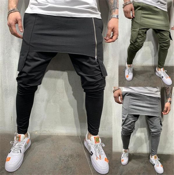 men's double layer men joggers zipper streetwear hiphop harem pants homme long sweatpants designer male skinny trousers, Black
men's double layer men joggers zipper streetwear hiphop harem pants homme long sweatpants designer male skinny trousers, Black