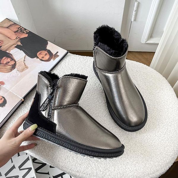 boots brand winter fur snow women's ankle 2021 fashion zipper short tube bright leather non-slip waterproof for woman, Black
boots brand winter fur snow women's ankle 2021 fashion zipper short tube bright leather non-slip waterproof for woman, Black