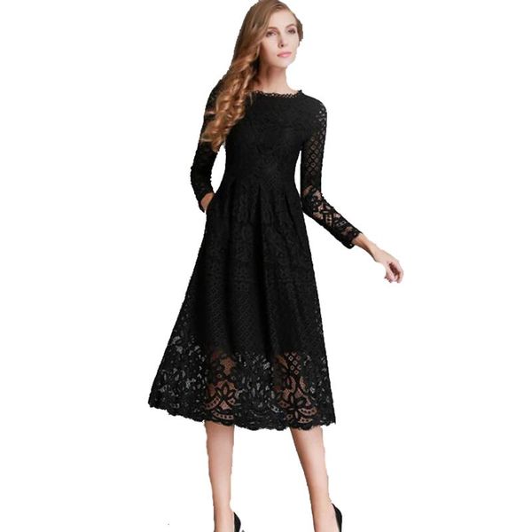 casual dresses autumn women lace dress fashion long sleeve o neck mid calf for solid ladies a line, Black;gray
casual dresses autumn women lace dress fashion long sleeve o neck mid calf for solid ladies a line, Black;gray
