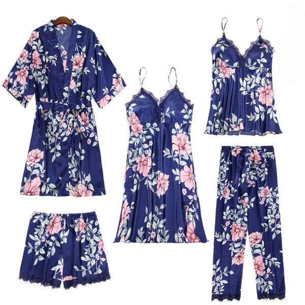 robe sets women summer silk lingerie pijiama satin autumn pajamas gown korean five piece pajama pink sleepwear women's, Black;red
robe sets women summer silk lingerie pijiama satin autumn pajamas gown korean five piece pajama pink sleepwear women's, Black;red