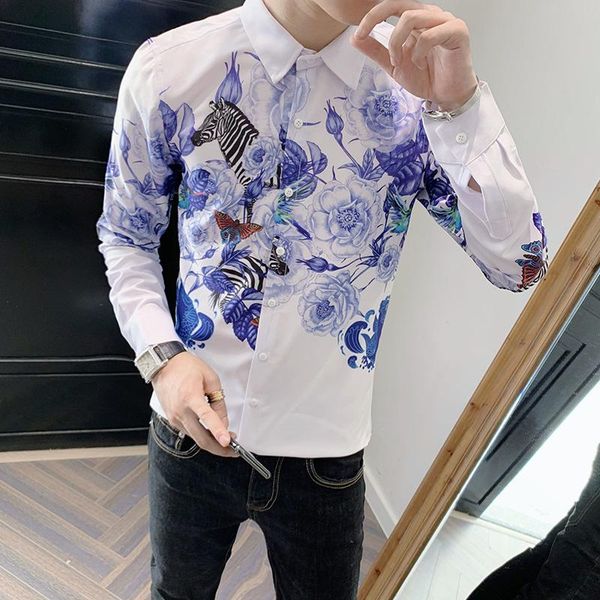 fashion digital print long sleeve shirts for men clothing simple slim fit casual tuxedo dress blouse homme black/white men's, White;black
fashion digital print long sleeve shirts for men clothing simple slim fit casual tuxedo dress blouse homme black/white men's, White;black