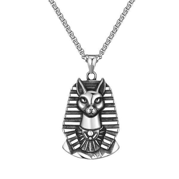 pendant necklaces 2022 long stainless steel patron saint necklace cat vintage punk jewelry cross, Silver
pendant necklaces 2022 long stainless steel patron saint necklace cat vintage punk jewelry cross, Silver