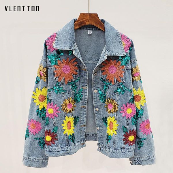 women's jackets spring autumn luxury floral sequines denim jacket coat women streetwear cowboy outwear female casual loose jeans overco, Black;brown
women's jackets spring autumn luxury floral sequines denim jacket coat women streetwear cowboy outwear female casual loose jeans overco, Black;brown